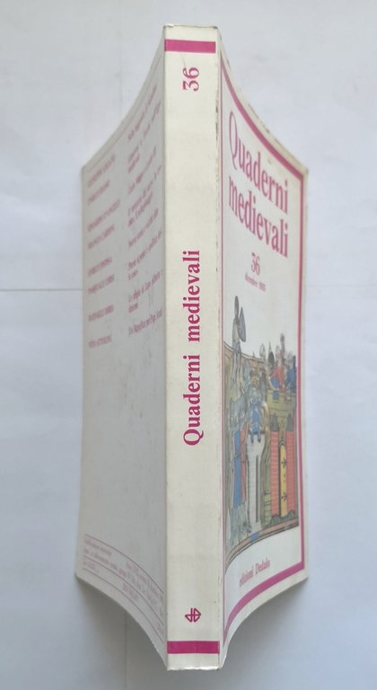 QUADERNI MEDIEVALI 36 dicembre 1993 Dedalo rivista Cardini Corsi Attolini …