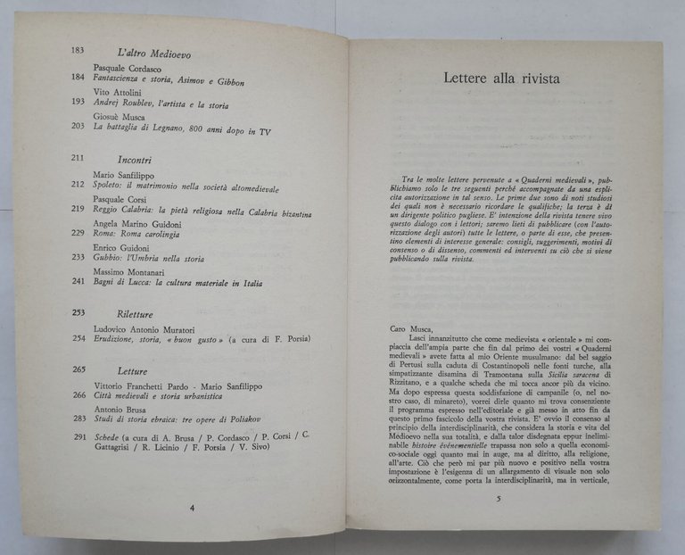 QUADERNI MEDIEVALI Numero 2 dicembre 1976 Dedalo Libri rivista
