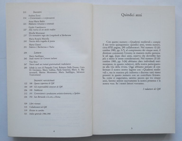 QUADERNI MEDIEVALI Numero 30 dicembre 1990 Dedalo Libro Cardini Musca …