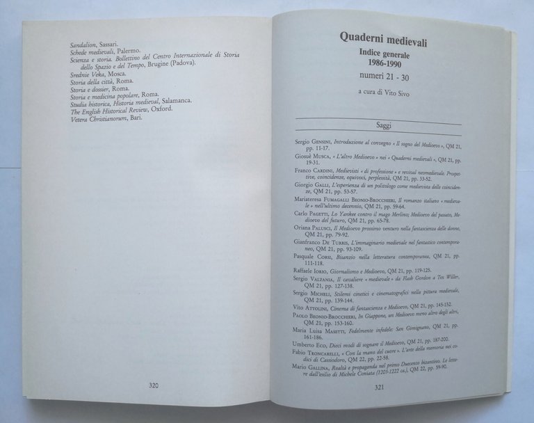 QUADERNI MEDIEVALI Numero 30 dicembre 1990 Dedalo Libro Cardini Musca …
