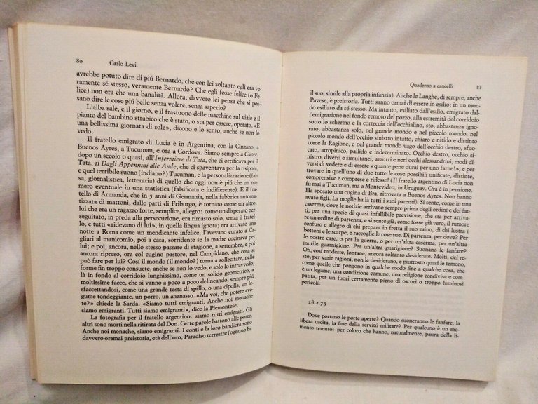QUADERNO A CANCELLI di Carlo Levi 1979 Einaudi libro romanzo …
