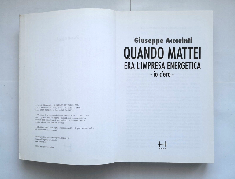 QUANDO MATTEI ERA L'IMPRESA ENERGETICA IO C'ERO di Accorinti 2006 …