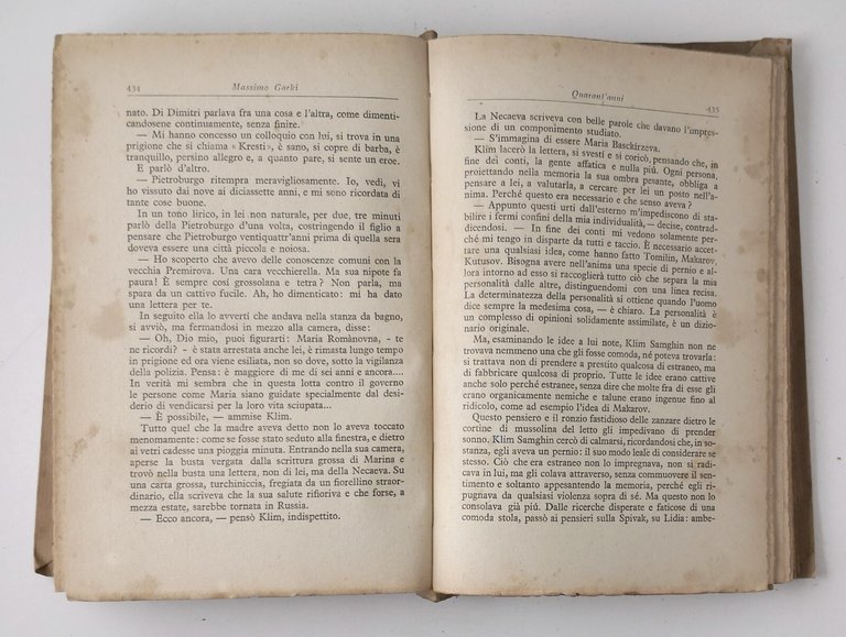 QUARANT'ANNI LA VITA DI KLIM SAMGHIN Massimo Gorki 1931 Mondadori …