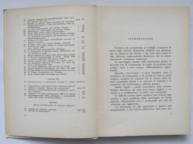 QUESTIONI DI METROLOGIA NELL'INSEGNAMENTO DELLA FISICA Vitale Giuliani 1965 libr
