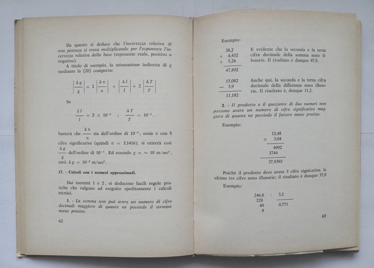 QUESTIONI DI METROLOGIA NELL'INSEGNAMENTO DELLA FISICA Vitale Giuliani 1965 libr