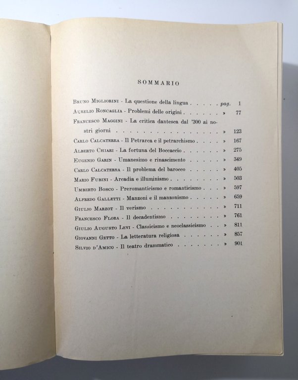 QUESTIONI E CORRENTI DI STORIA LETTERARIA Momigliano 1968 Marzorati Libro