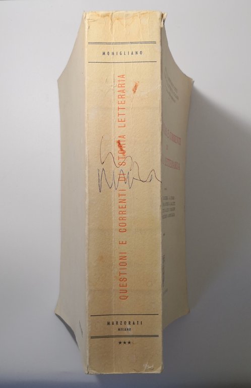 QUESTIONI E CORRENTI DI STORIA LETTERARIA Momigliano 1968 Marzorati Libro
