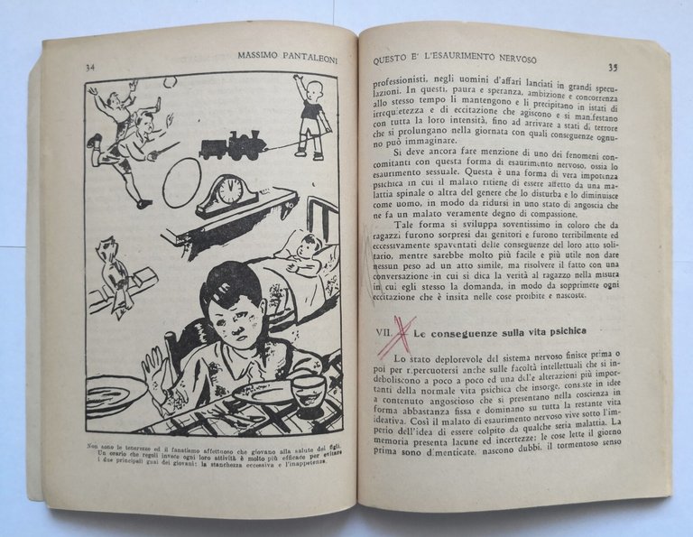 QUESTO È L'ESAURIMENTO NERVOSO di Massimo Pantaleoni 1944 Libro Studio …