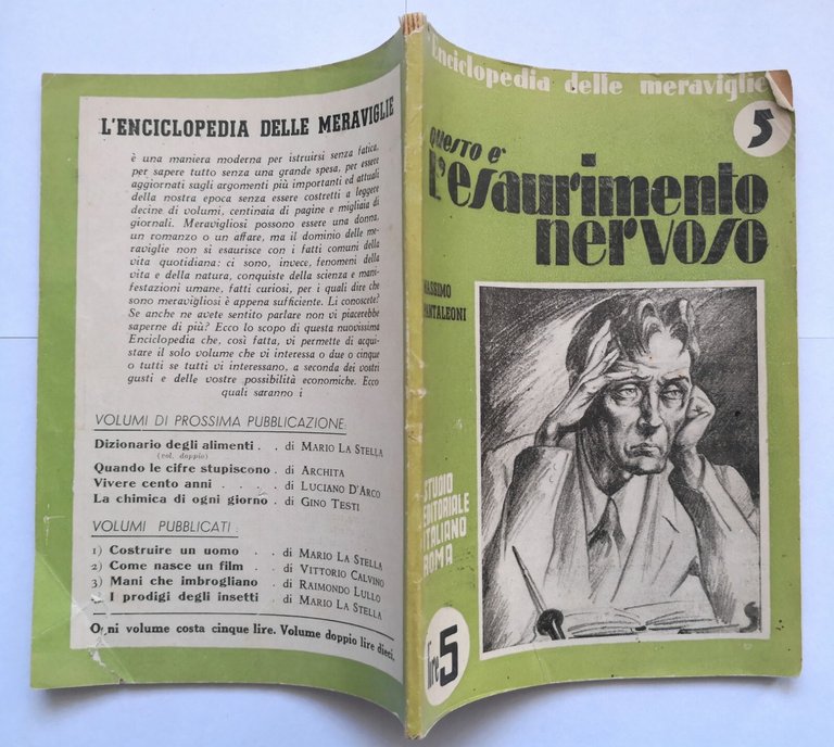 QUESTO È L'ESAURIMENTO NERVOSO di Massimo Pantaleoni 1944 Libro Studio …
