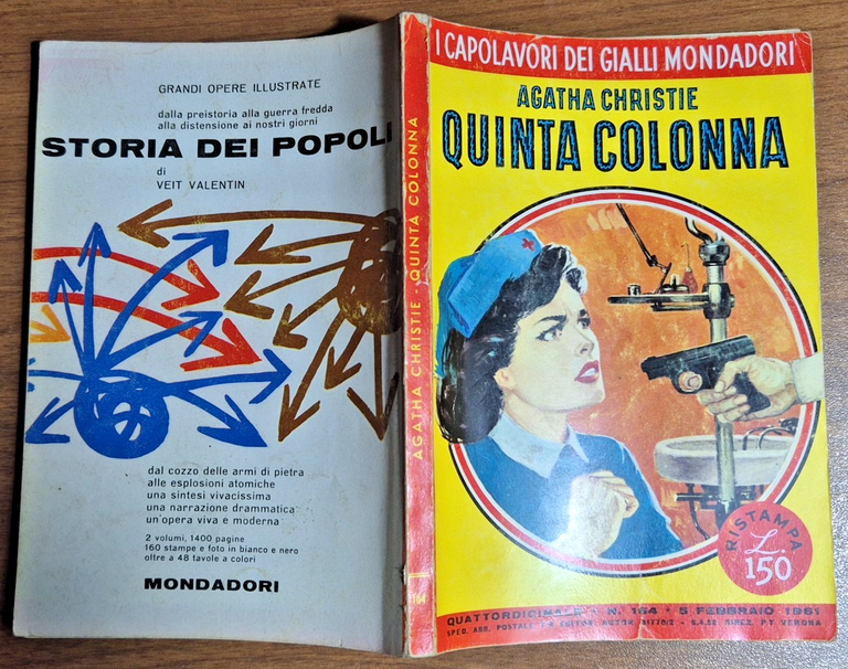QUINTA COLONNA di Agatha Christie 1961 Mondadori Libro Giallo capolavori