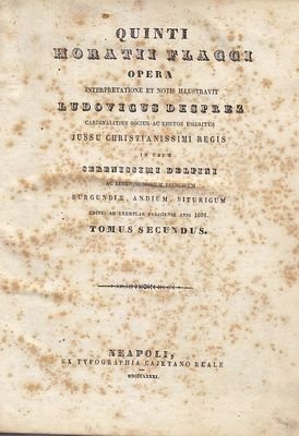 QUINTI HORATII FLACCI OPERA di Desprez 2 volumi 1840 1841 …