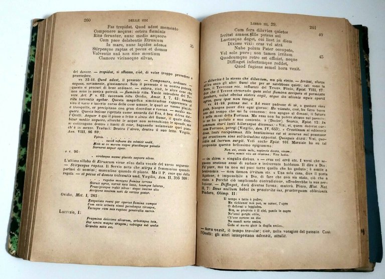 Quinto Orazio Flacco OPERE PURGATE volume I 1882 libro antico …