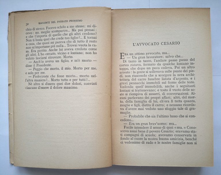 RACCONTI DEL PASSATO PROSSIMO di Francesco Chiesa 1944 Mondadori Libro …