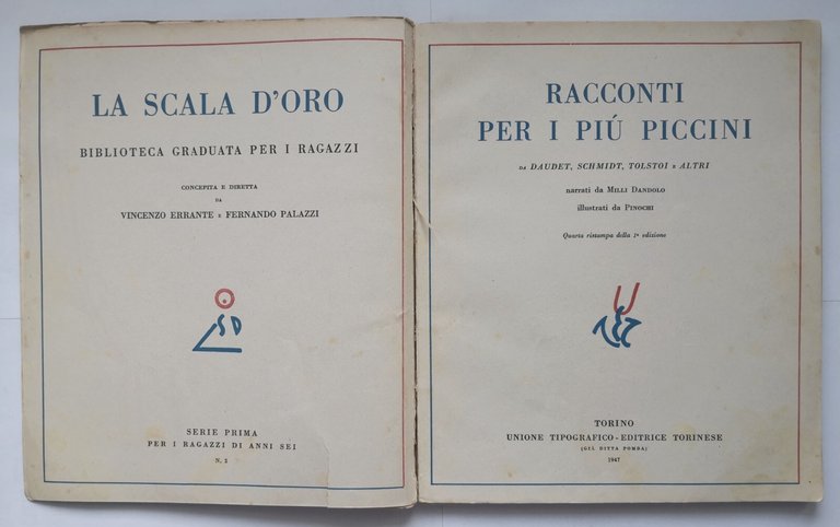 RACCONTI PER I PIÙ PICCINI narrati Milli Dandolo 1947 UTET …