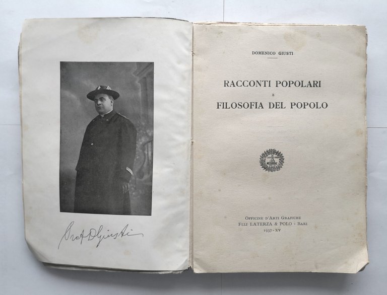 RACCONTI POPOLARI E FILOSOFIA DEL POPOLO di Domenico Giusti 1937 …