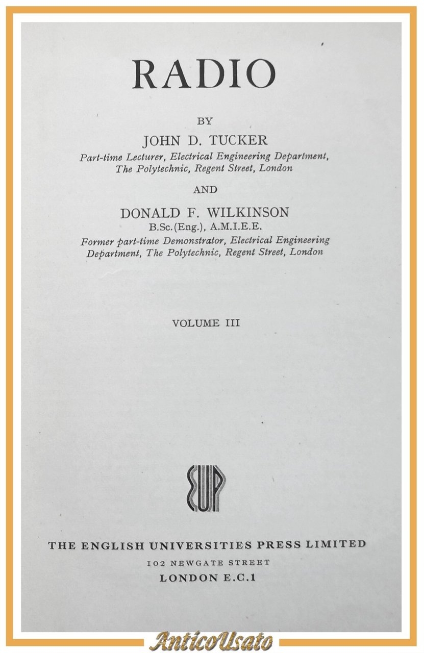 RADIO di Tucker e Wilkinson volume 3 1958 The English …