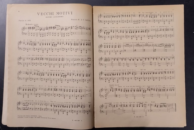 RADIOSUCCESSI 12 RACCOLTA DI 20 SPARTITI 1943 pianoforte successi radiofonici