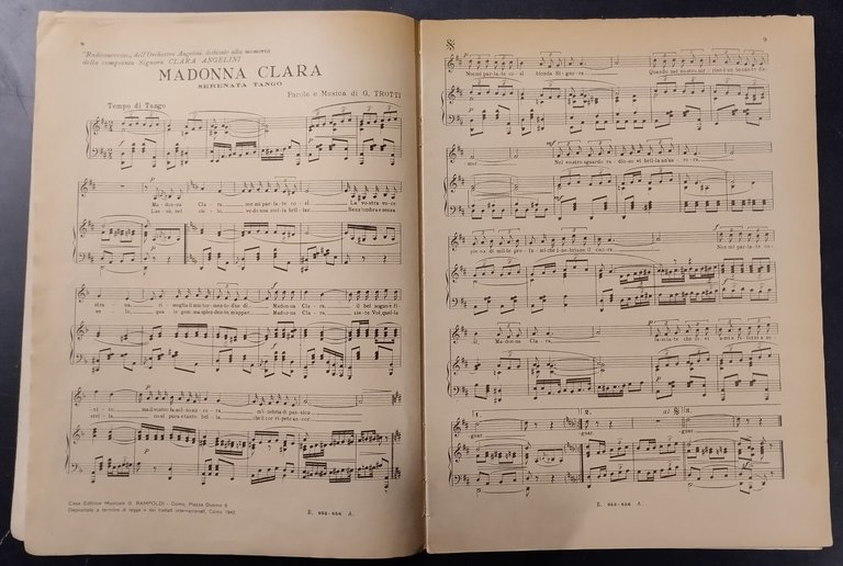 RADIOSUCCESSI 12 RACCOLTA DI 20 SPARTITI 1943 pianoforte successi radiofonici