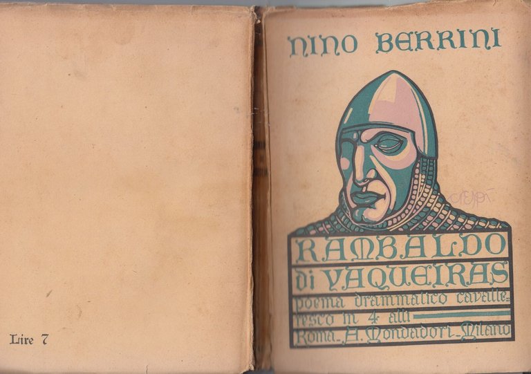 Rambaldo Di Vaqueiras Nino Berrini 1922 Mondadori libro poema drammatico …