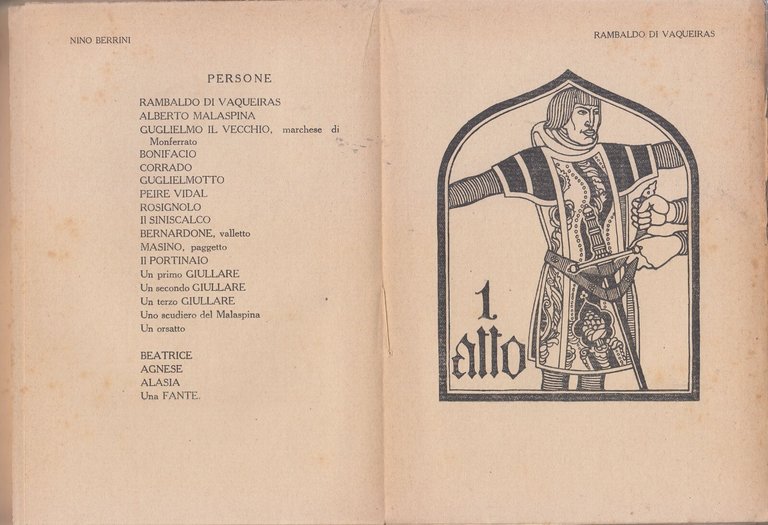 Rambaldo Di Vaqueiras Nino Berrini 1922 Mondadori libro poema drammatico …