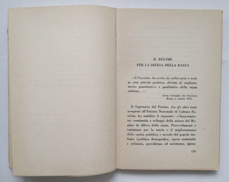 RAZZISMO FASCISTA di Antonio Banzi 1939 Libreria Agate libro