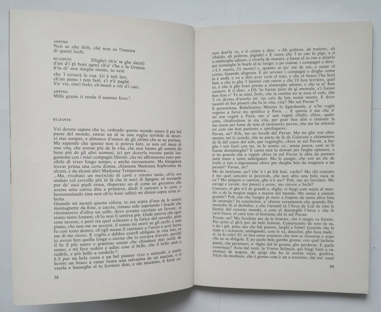 RECITA DI ANGELO BEOLCO DETTO IL RUZANTE 1982 Gruppo della …