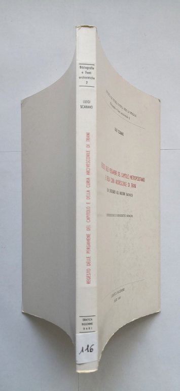 REGESTO DELLE PERGAMENE DEL CAPITOLO METROPOLITANO di Luigi Scarano 1983 …