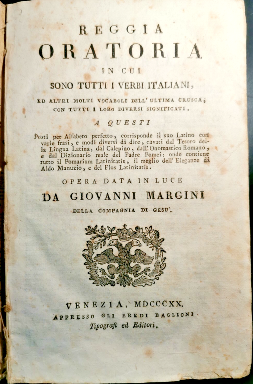REGGIA ORATORIA IN CUI SONO TUTTI VERBI ITALIANI di Giovanni … | Immagine Gallery 2