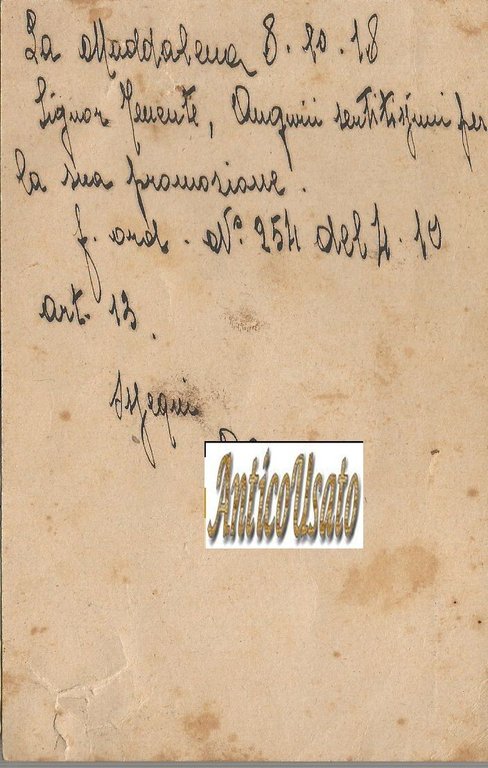 REGIA MARINA ITALIANA 1918 I Guerra Mondiale Cartolina Postale in …