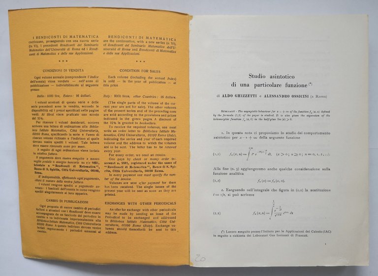 RENDICONTI DI MATEMATICA serie VI volume 2 fascicoli 1 2 …