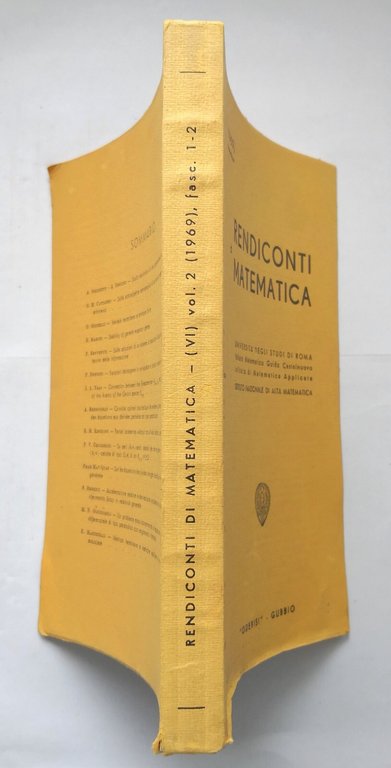 RENDICONTI DI MATEMATICA serie VI volume 2 fascicoli 1 2 …
