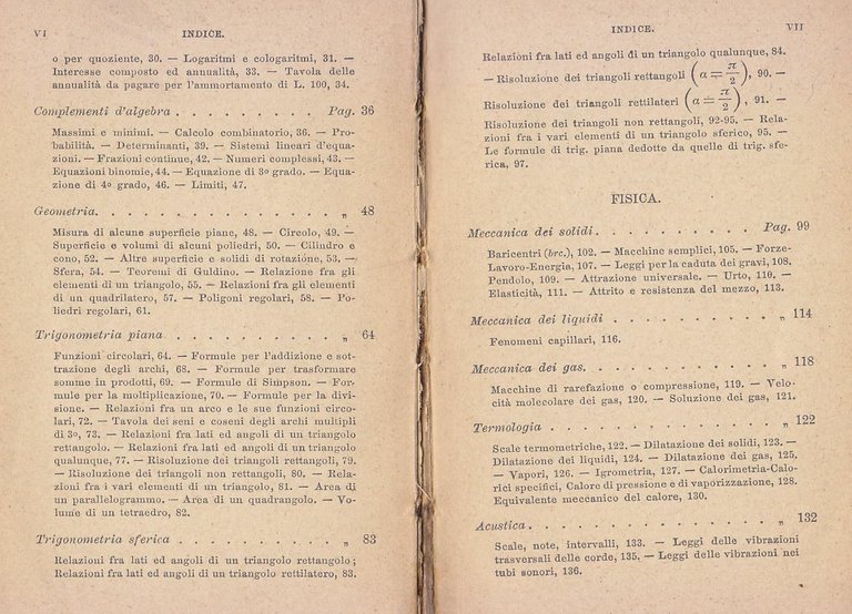 REPERTORIO DI MATEMATICHE E FISICA ELEMENTARI 1914 Giusti libro tascabile …