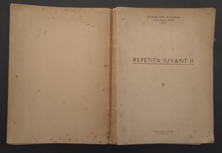REPETITA IUVANT II di Giulio Ser Giacomi 1956 Ascoli Piceno …