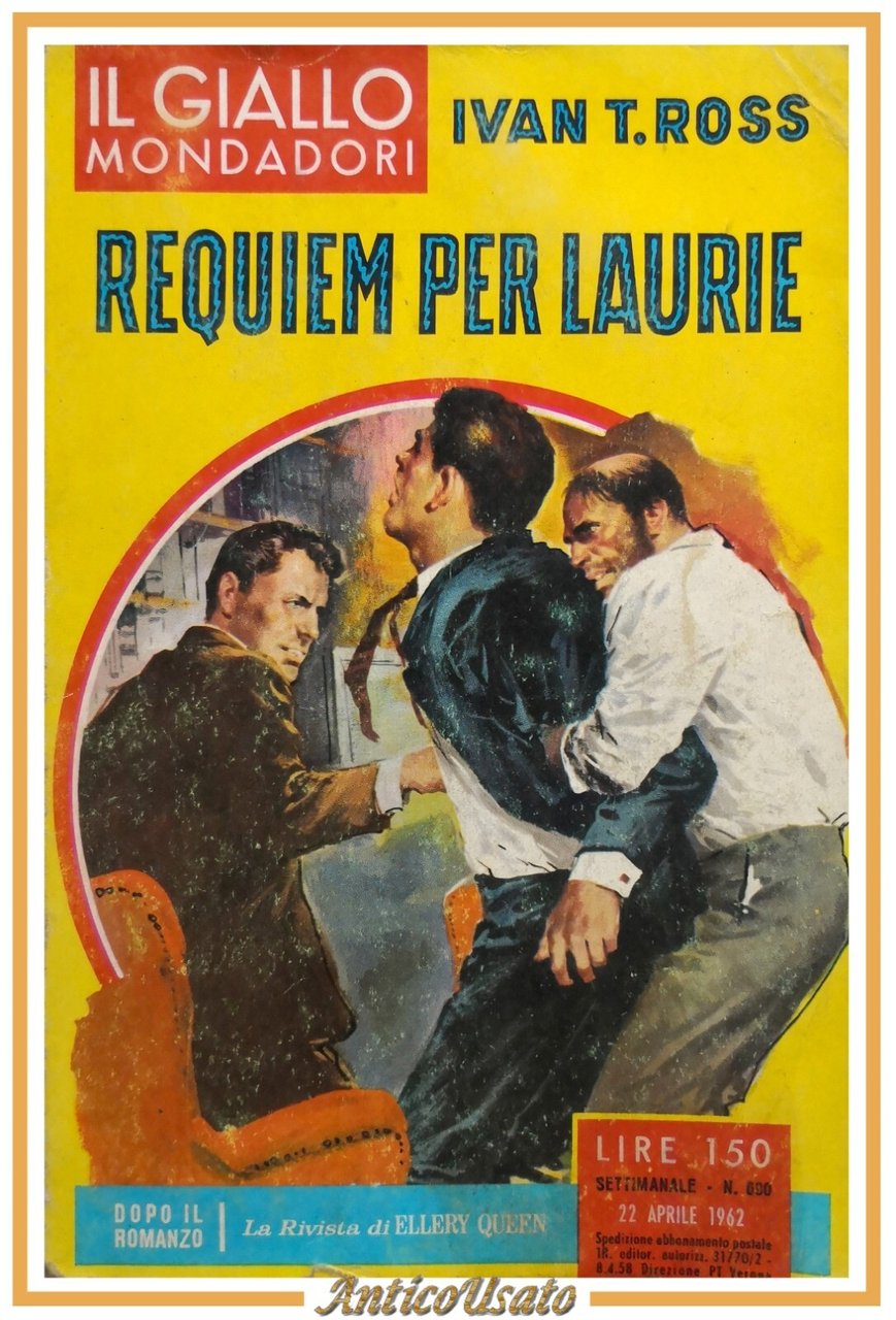 REQUIEM PER LAURIE di Ivan Ross 1962 Mondadori libro giallo …