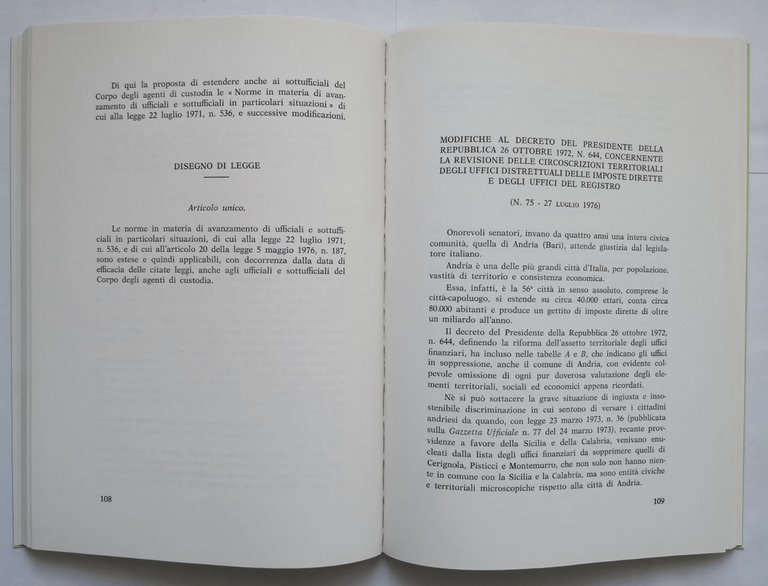 RESOCONTO SOMMARIO DELL'ATTIVITÀ SVOLTA DAL SENATORE ATTILIO BUSSETI 1976 libro