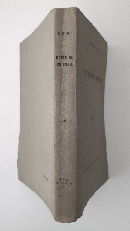 REVISIONI CRITICHE di Edmondo Cione 1931 Mazzoni Libro Autografo dell'autore