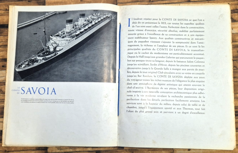 REX CONTE DI SAVOIA la premiere classe Brochure Originale in …