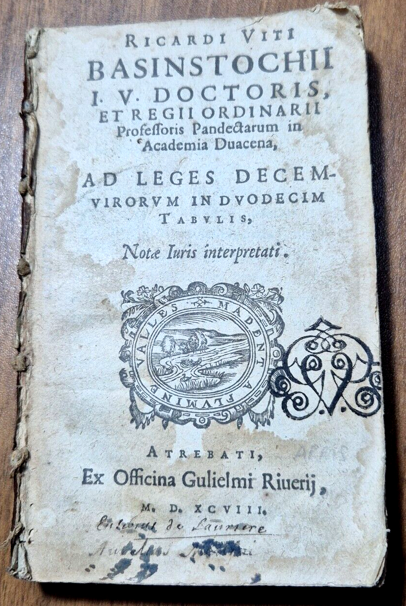 RICARDI VITI ad leges decemvirorum in duodecim tabulis 1598 Libro …
