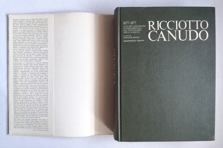 RICCIOTTO CANUDO a cura di GIovanni Dotoli 1978 Grafischena libro …