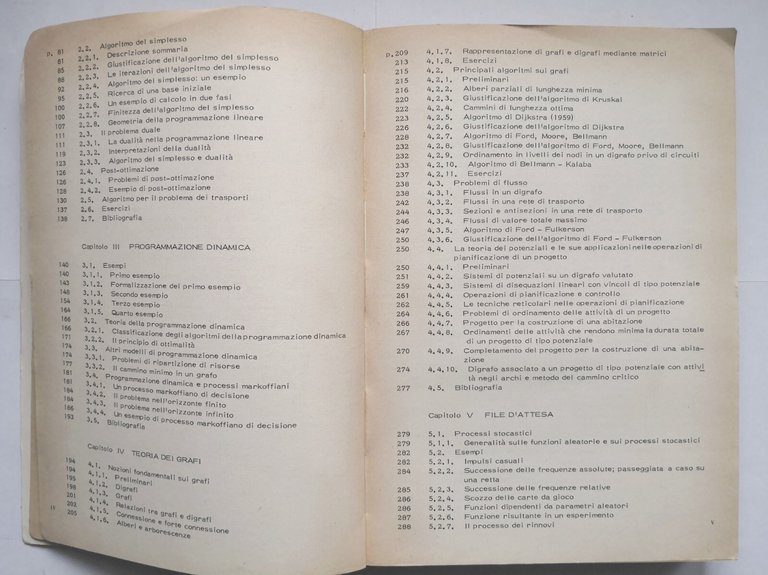 RICERCA OPERATIVA di Daboni Malesani Manca Ottaviani 1982 Zanichelli Libro