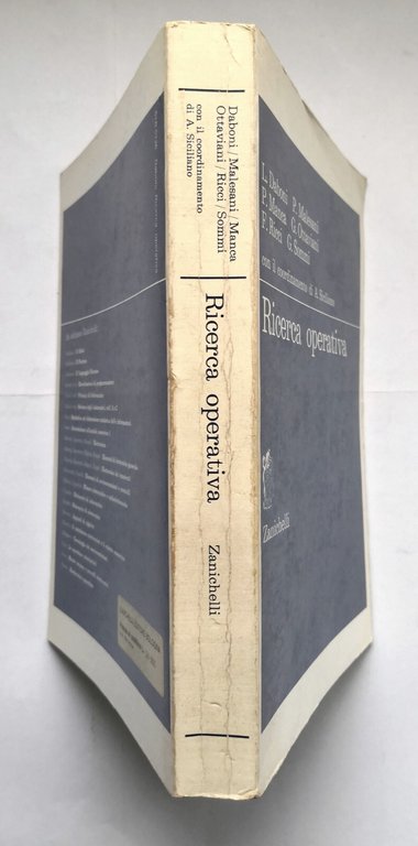 RICERCA OPERATIVA di Daboni Malesani Manca Ottaviani 1982 Zanichelli Libro