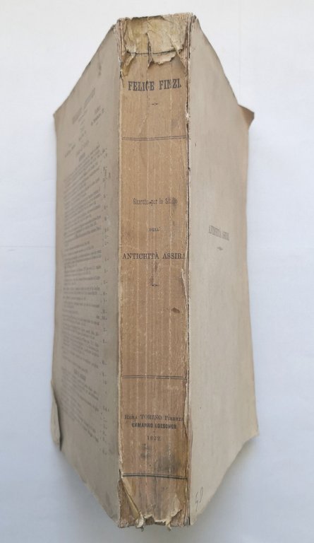 RICERCHE PER LO STUDIO DELL'ANTICHITÀ ASSIRA di Felice Finzi 1872 …