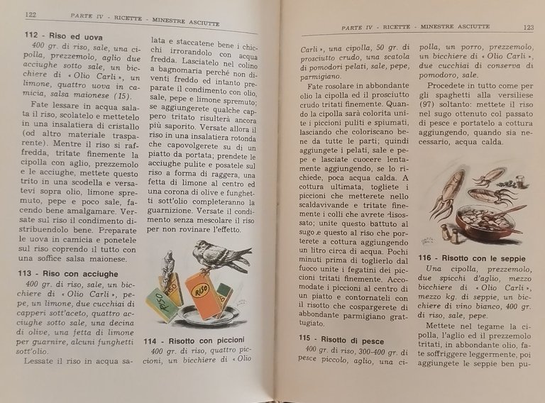RICETTARIO CARLI di Amedeo Pettini 1986 Fratelli Carli Libro manuale …