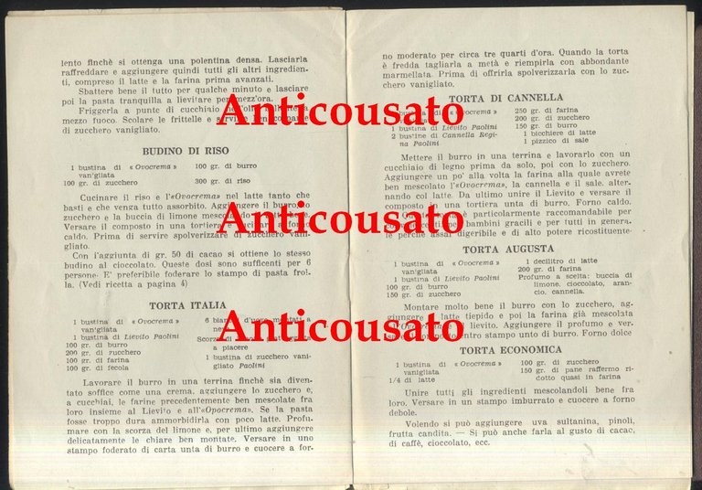 RICETTE PER L’USO DELL’OVOCREMA CATALOGO DEI REGALI RACCOLTA PREMI brochure