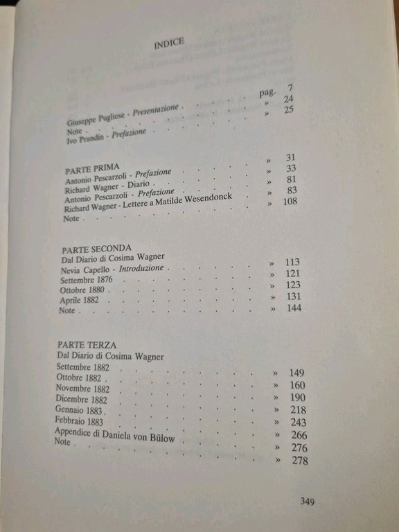 RICHARD WAGNER DIARIO VENEZIANO lettere a Matilde Wesendonck 1983 Corbo …