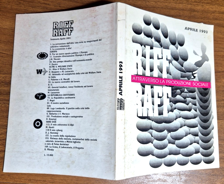 RIFF RAFF ATTRAVERSO LA PRODUZIONE SOCIALE Aprile 1993 Libro | Immagine Gallery 2