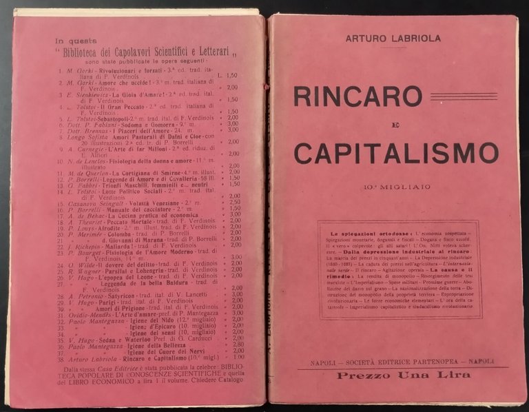 RINCARO E CAPITALISM0 di Arturo Labriola 1911 Partenopea Libro lezione … | Immagine Gallery 8