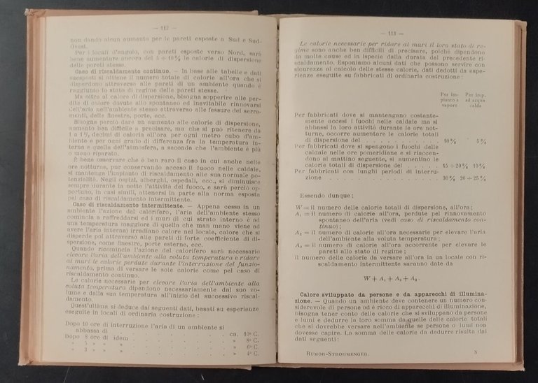 RISCALDAMENTO VENTILAZIONE E IMPIANTI SANITARI di Rumor Strohmenger 1911 Libro