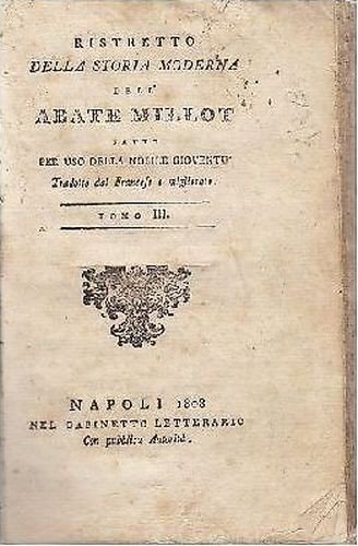 RISTRETTO DELLA STORIA ROMANA 2 volumi di Abate Millot 1808 libro antico dell