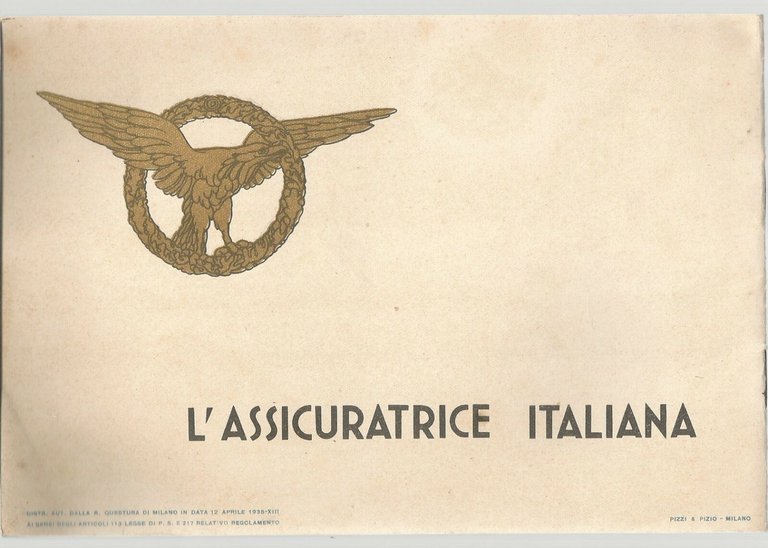 RIUNIONE ADRIATICA DI SICURTA' bellissimo libretto pubblicitario 1935 illustrato